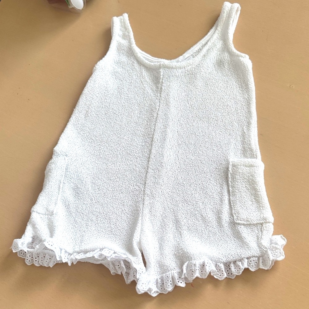 Zara White Romper Knit Top for 3-4 years old child